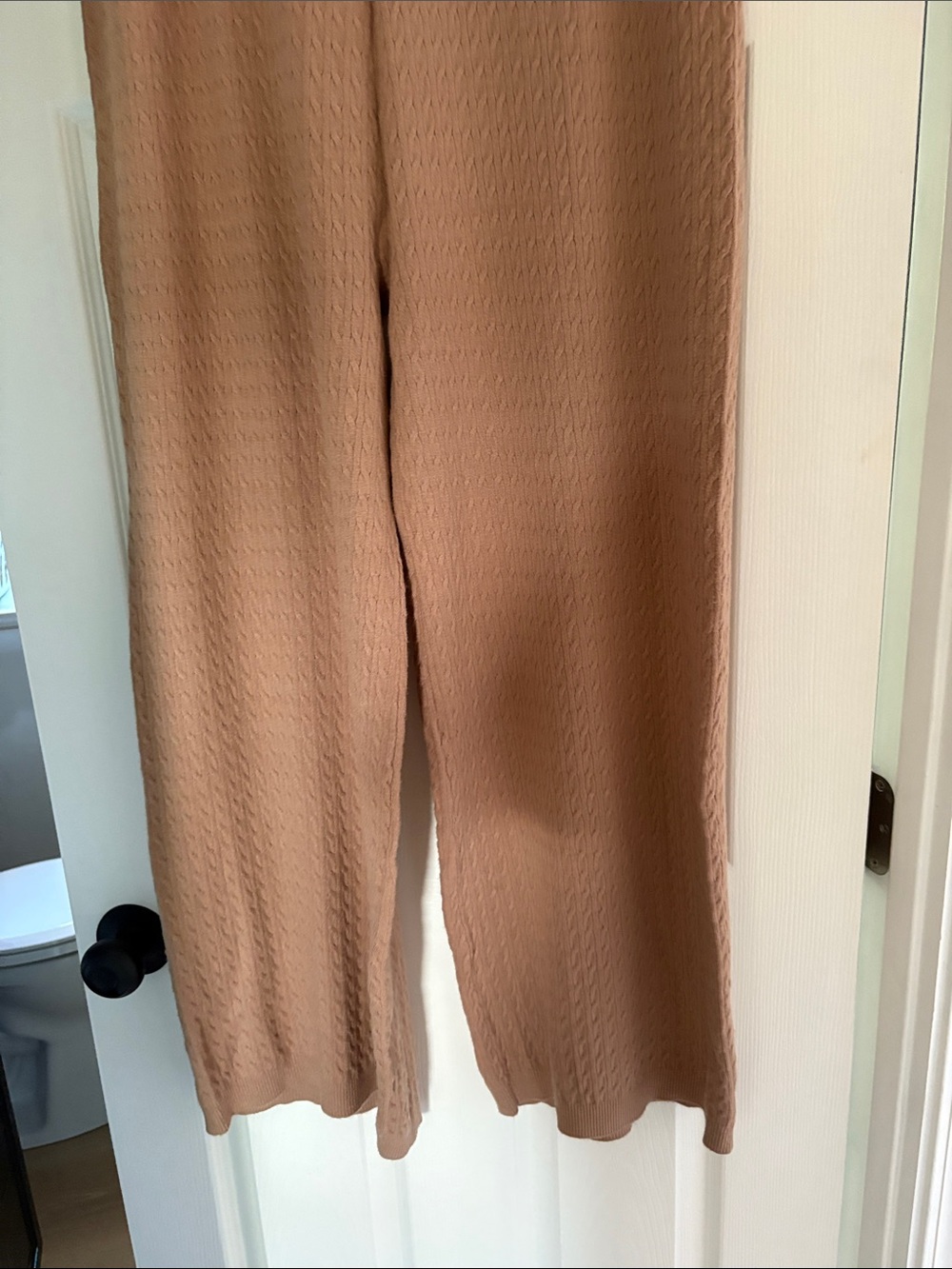 Olive & Oak Wide-Leg Knit Pants in Camel/Tan - Picture 3 of 7
